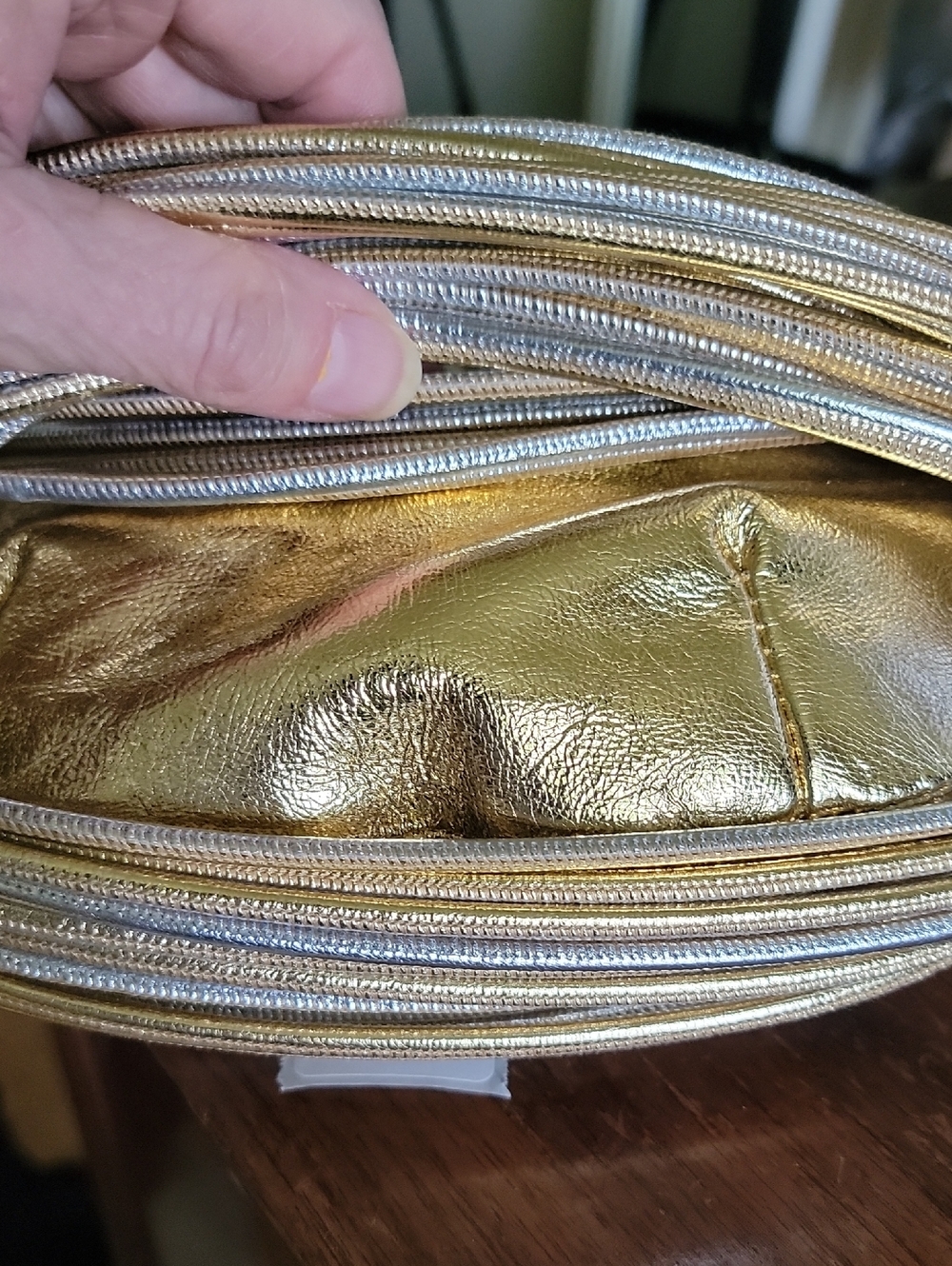 Bottega Veneta Metallic Gold & Silver Tubular Jodie Knot Bag - Picture 8 of 15
